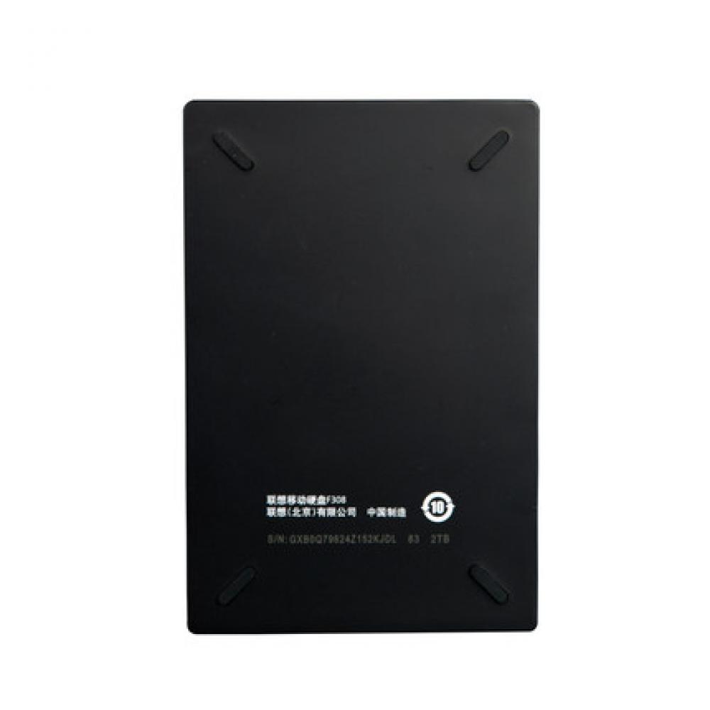 联想移动硬盘F308 2TB USB3.0高速传输黑色多系统兼容轻薄商务