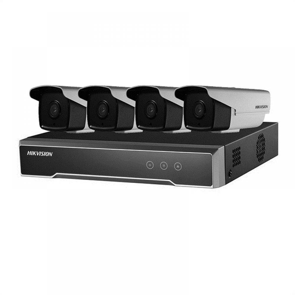 海康威视 DS-2CD2T25D-I3 视频监控设备套装 （白色）(套) 含摄像机4台、摄像机支架4个、西部数据监控级硬盘1个、电源线4根、硬盘录像机1台、LCD显示单元监视器1台、摄像机立杆1个
