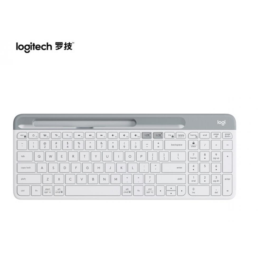 罗技（Logitech）K580 键盘 蓝牙键盘 办公键盘 便携超薄键盘 笔记本键盘 平板键盘 芍药白