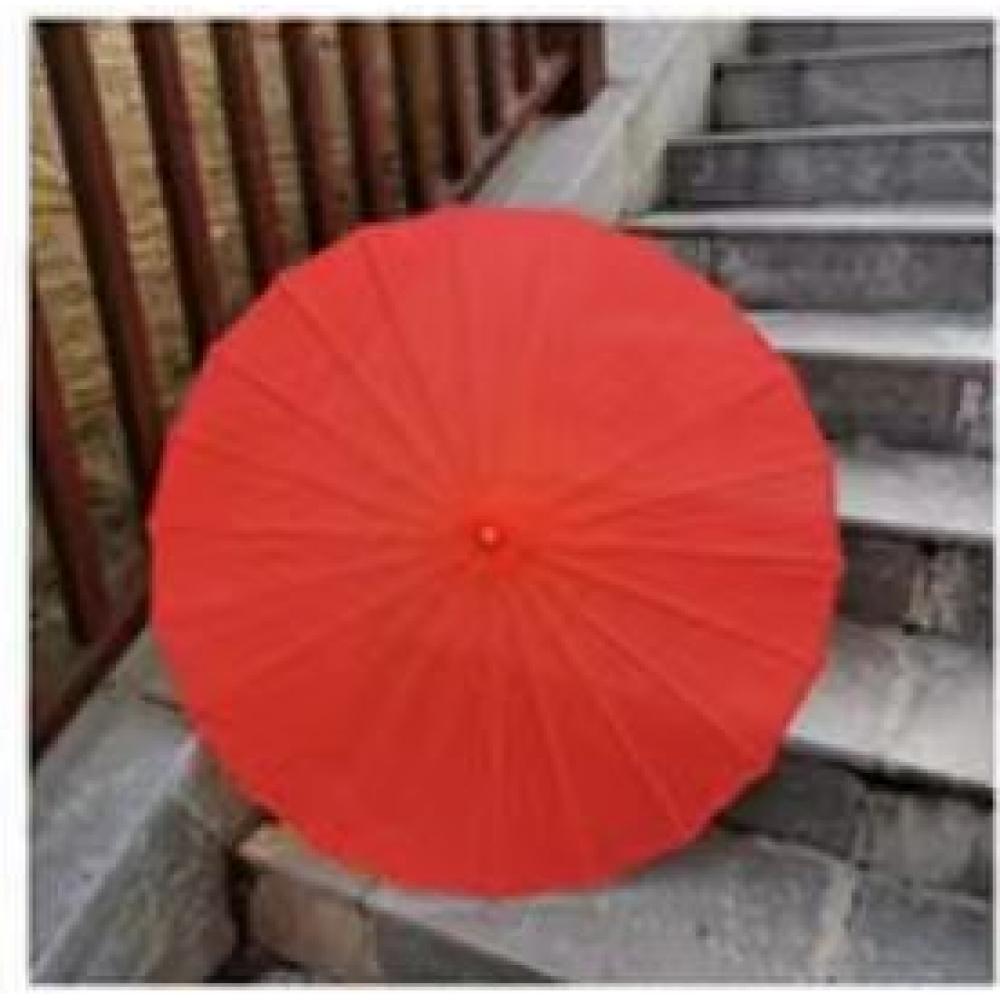 红色绸布伞 直...