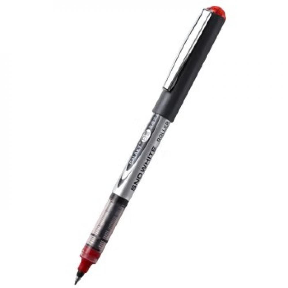 白雪（snowhite） 直液式走珠笔办公中性笔签字笔 子弹头0.5红PVR-155 12支红色子弹头