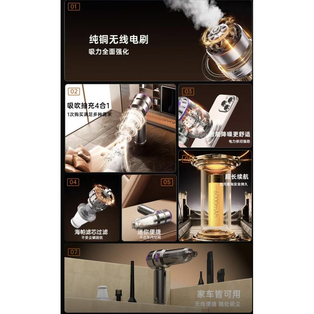 商品电动工具 毕亚兹 毕亚兹 电脑无线吸尘器桌面笔记本电脑机械键盘台式机箱清灰除尘 大功率吹吸一体手持式USB充电款